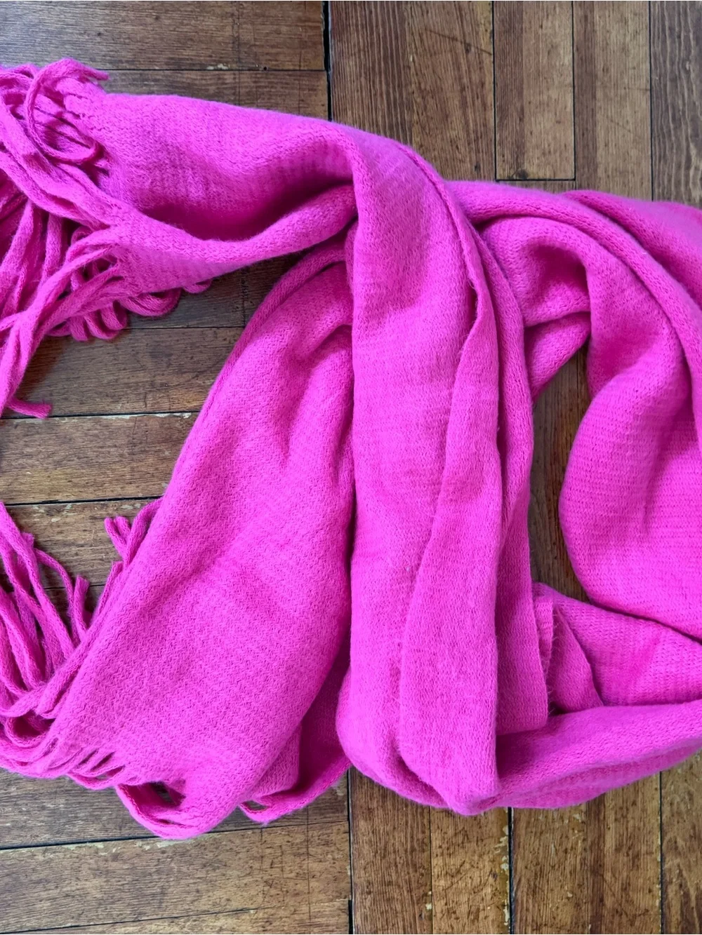 Steve Madden Hot Pink Fringe Scarf